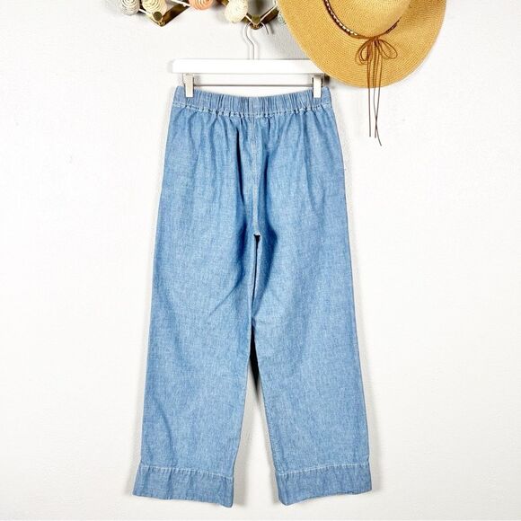 Alex Mill Riley Wide Leg Chambray Pull-On Pants 100% Cotton Small - Picture 4 of 8
